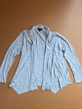 Espresso Heathered Light Blue Open Cardigan